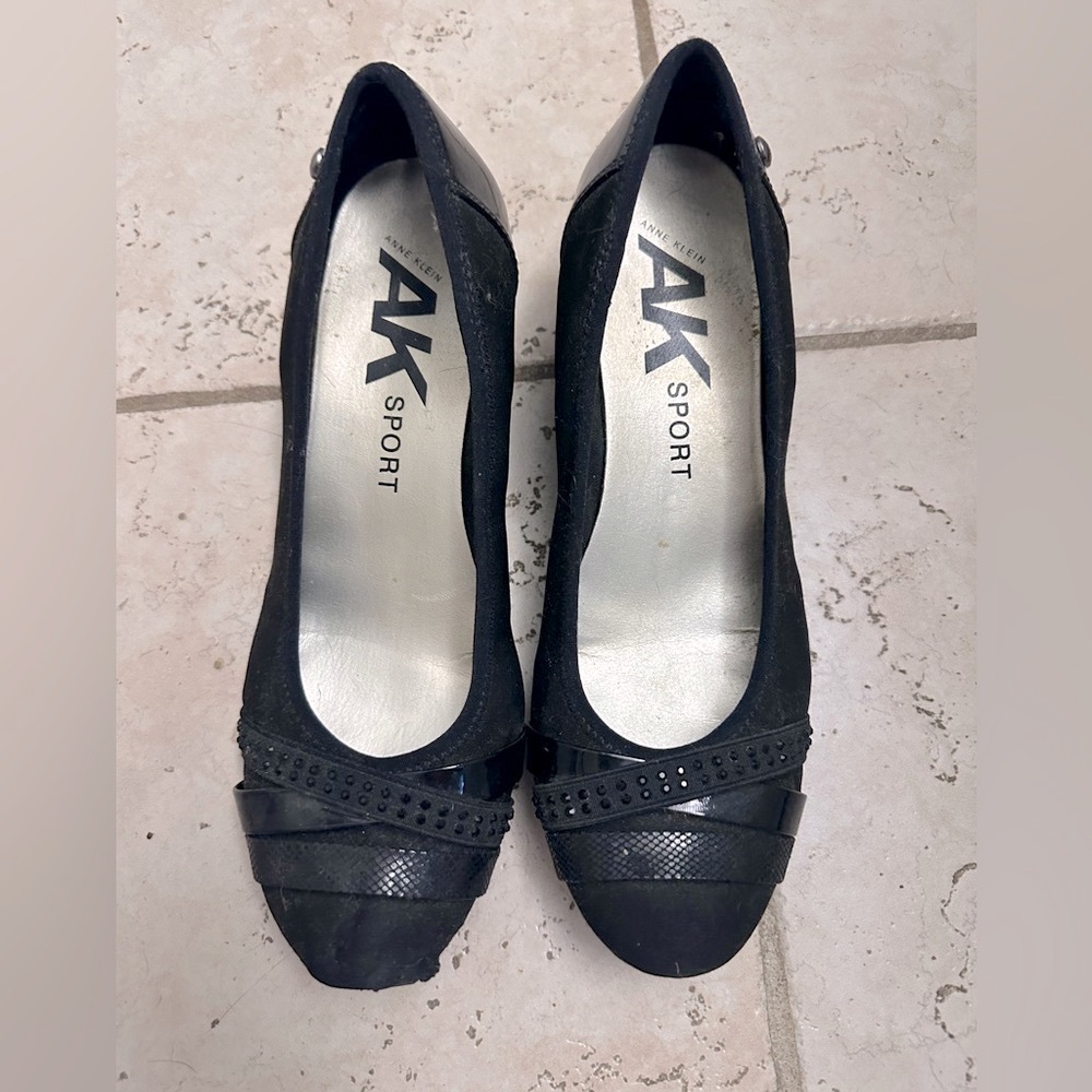 Anne Klein Black Embellished Heels